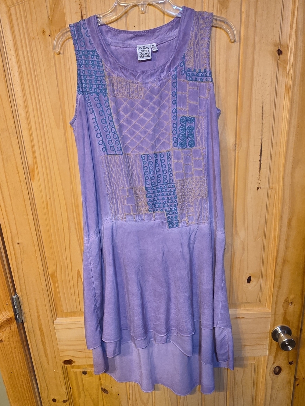 Parsley & Sage Lavender Sleeveless Patchwork Midi Dress